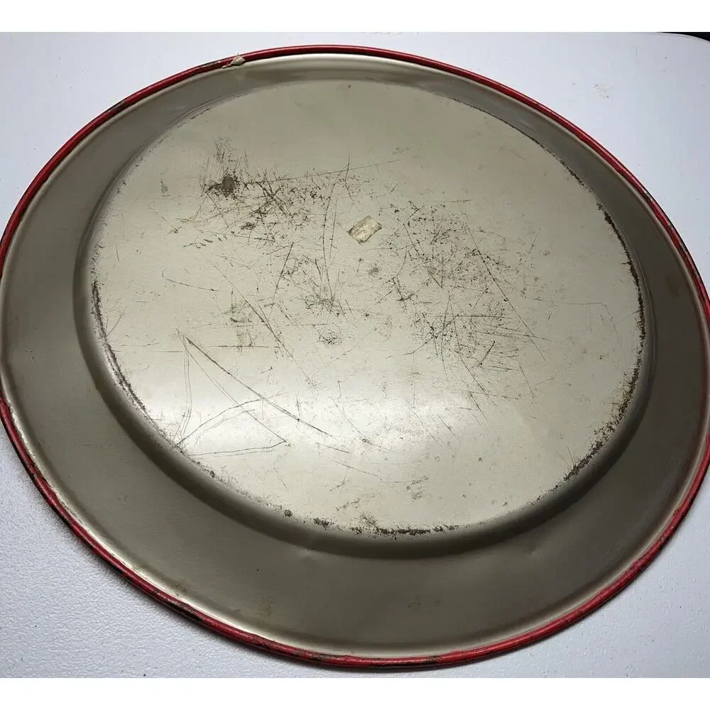 Vintage Large MCM Tray DUTCH PENNSYLVANIA Metal TIN TRAY Platter Folk Art 19